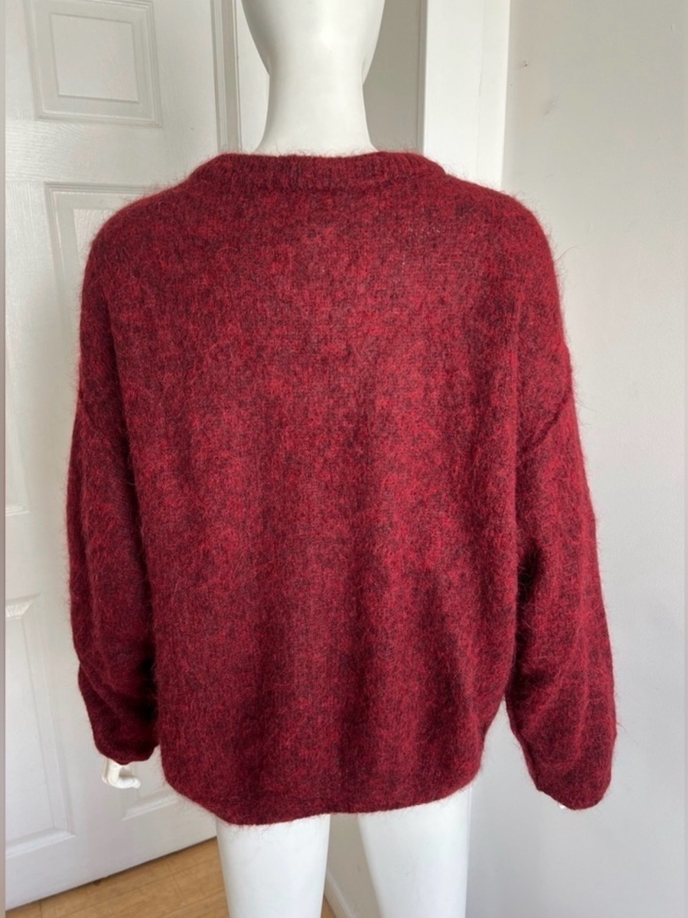 Free People Alpaca Wool Angelic Sweater Womens Sz XS Red Burgundy Oversized NWT - Picture 7 of 11